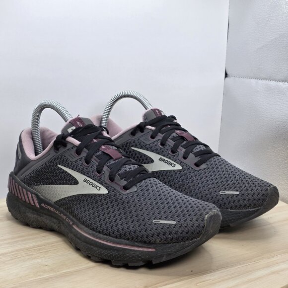 Women's Sz 7.5 B - Brooks Adrenaline GTS 22 Running Shoes Black Pink 1203531B015 - Picture 5 of 9